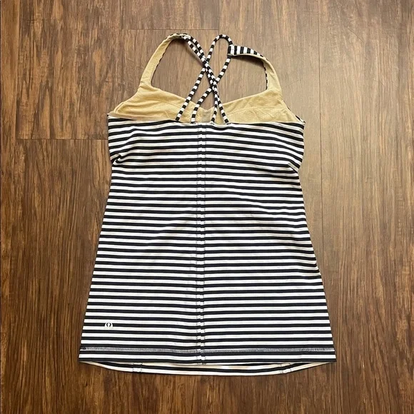 Lululemon Free To Be Tank Strappy Classic Stripe Black White stripes 4 - Picture 4 of 12